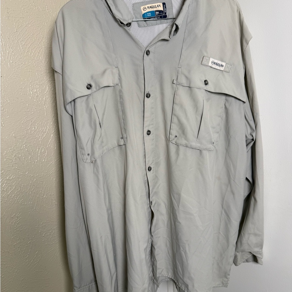 Magellan Outdoors Light Gray Shirt Jacket